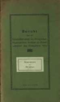 Bericht über den Geschäftsbetrieb am Königlichen Hygienischen Institut zu Posen Während des Etatsjahres 1913