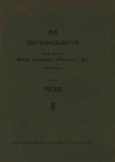 65 Sprawozdanie Spólki Akcyjnej Bank Kwilecki, Potocki i Ska w Poznaniu za rok 1935