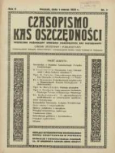 Czasopismo Kas Oszczędności: miesięcznik poświęcony sprawom Komunalnych Kas Oszczędności: organ urzędowy i publikacyjny Komunalnego Związku Kredytowego i Komunalnego Banku Kredytowego w Poznaniu 1931.03.01 R.6 Nr3