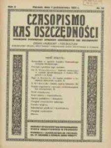 Czasopismo Kas Oszczędności: miesięcznik poświęcony sprawom Komunalnych Kas Oszczędności: organ urzędowy i publikacyjny Komunalnego Związku Kredytowego i Komunalnego Banku Kredytowego w Poznaniu 1931.10.11 R.6 Nr10