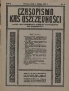 Czasopismo Kas Oszczędności: miesięcznik poświęcony sprawom Komunalnych Kas Oszczędności 1927.02.15 R.2 Nr2