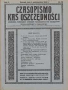 Czasopismo Kas Oszczędności: miesięcznik poświęcony sprawom Komunalnych Kas Oszczędności: organ urzędowy i publikacyjny Komunalnego Związku Kredytowego i Komunalnego Banku Kredytowego w Poznaniu 1930.10.01 R.5 Nr10