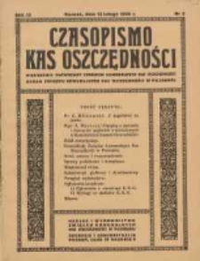 Czasopismo Kas Oszczędności: miesięcznik poświęcony sprawom Komunalnych Kas Oszczędności 1938.02.15 R.13 Nr2