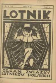 Lotnik: organ Związku Lotników Polskich 1927.03.15 T.5 Nr4(76)