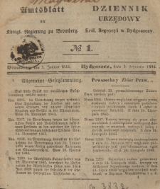 Amtsblatt der Königlichen Preussischen Regierung zu Bromberg. 1844.01.05 No.1