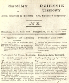Amtsblatt der K&ouml;niglichen Preussischen Regierung zu Bromberg. 1844.01.19 No.3
