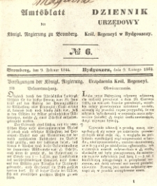 Amtsblatt der K&ouml;niglichen Preussischen Regierung zu Bromberg. 1844.02.09 No.6