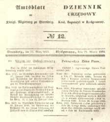 Amtsblatt der Königlichen Preussischen Regierung zu Bromberg. 1844.03.22 No.12