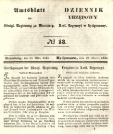 Amtsblatt der K&ouml;niglichen Preussischen Regierung zu Bromberg. 1844.03.29 No.13