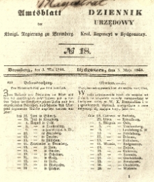 Amtsblatt der K&ouml;niglichen Preussischen Regierung zu Bromberg. 1844.05.03 No.18