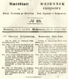 Amtsblatt der Königlichen Preussischen Regierung zu Bromberg. 1844.06.21 No.25