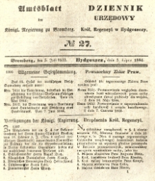 Amtsblatt der Königlichen Preussischen Regierung zu Bromberg. 1844.07.05 No.27