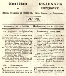 Amtsblatt der K&ouml;niglichen Preussischen Regierung zu Bromberg. 1844.07.19 No.29