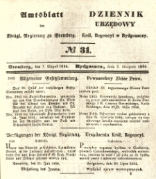 Amtsblatt der Königlichen Preussischen Regierung zu Bromberg. 1844.08.02 No.31