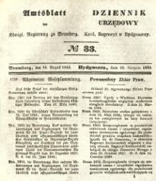 Amtsblatt der K&ouml;niglichen Preussischen Regierung zu Bromberg. 1844.08.16 No.33