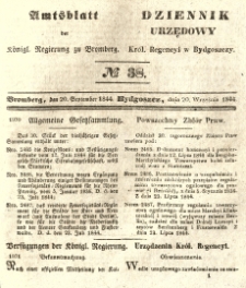 Amtsblatt der Königlichen Preussischen Regierung zu Bromberg. 1844.09.20 No.38