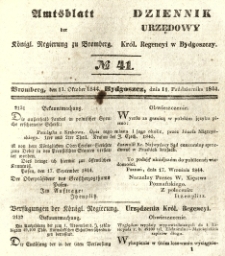 Amtsblatt der K&ouml;niglichen Preussischen Regierung zu Bromberg. 1844.10.11 No.41