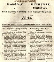Amtsblatt der Königlichen Preussischen Regierung zu Bromberg. 1844.10.25 No.43