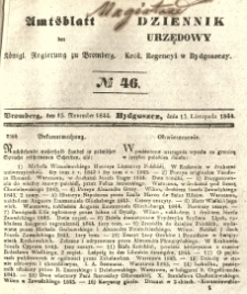 Amtsblatt der K&ouml;niglichen Preussischen Regierung zu Bromberg. 1844.11.15 No.46