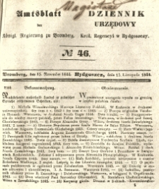 Amtsblatt der Königlichen Preussischen Regierung zu Bromberg. 1844.11.15 No.46