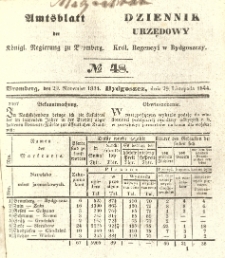 Amtsblatt der K&ouml;niglichen Preussischen Regierung zu Bromberg. 1844.11.29 No.48