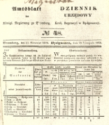 Amtsblatt der Königlichen Preussischen Regierung zu Bromberg. 1844.11.29 No.48