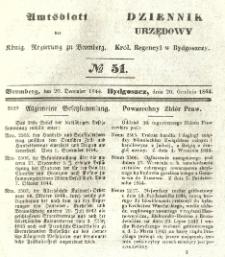 Amtsblatt der K&ouml;niglichen Preussischen Regierung zu Bromberg. 1844.12.20 No.51