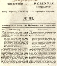 Amtsblatt der K&ouml;niglichen Preussischen Regierung zu Bromberg. 1844.12.27 No.52