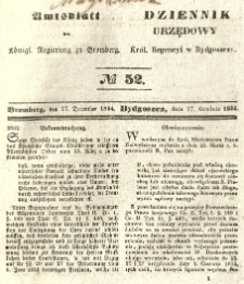 Amtsblatt der Königlichen Preussischen Regierung zu Bromberg. 1844.12.27 No.52