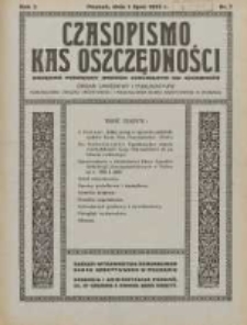 Czasopismo Kas Oszczędności: miesięcznik poświęcony sprawom Komunalnych Kas Oszczędności: organ urzędowy i publikacyjny Komunalnego Związku Kredytowego i Komunalnego Banku Kredytowego w Poznaniu 1930.07.01 R.5 Nr7