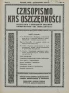Czasopismo Kas Oszczędności: miesięcznik poświęcony sprawom Komunalnych Kas Oszczędności 1934.10.01 R.9 Nr10