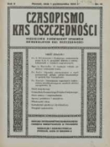 Czasopismo Kas Oszczędności: miesięcznik poświęcony sprawom Komunalnych Kas Oszczędności 1934.10.01 R.9 Nr10