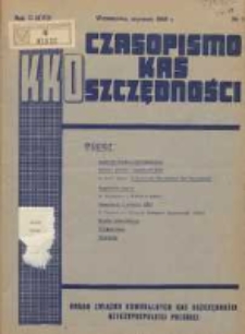 Czasopismo Kas Oszczędności: organ Związku Komunalnych Kas Oszczędności R.P. 1948 styczeń R.2(17) Nr1