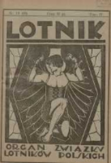 Lotnik: organ Związku Lotników Polskich 1926.11.27 T.4 Nr10(69)