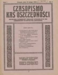 Czasopismo Kas Oszczędności: miesięcznik poświęcony sprawom Komunalnych Kas Oszczędności województw zachodnich 1926.02.15 R.1 Nr2