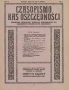 Czasopismo Kas Oszczędności: miesięcznik poświęcony sprawom Komunalnych Kas Oszczędności województw zachodnich 1926.03.15 R.1 Nr3
