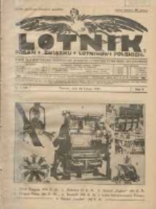 Lotnik: organ Związku Lotnik&oacute;w Polskich: pismo dla wszystkich poświęcone sprawom lotnictwa cywilnego i wojskowego 1925.02.20 R.2 Nr3(20)