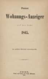 Posener Wohnungs-Anzeiger auf das Jahr 1865