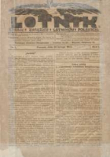 Lotnik: organ Związku Lotników Polskich 1924.02.15 R.1 Nr1