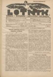 Lotnik: organ Związku Lotnik&oacute;w Polskich 1924.09.01 R.1 Nr11