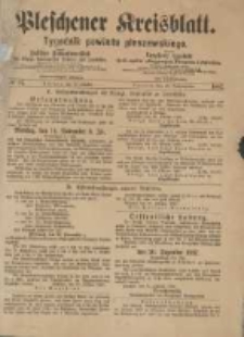 Pleschener Kreisblatt.Tygodnik Powiatu Pleszewskiego: zugleich: Amtliches Publications-Blatt der Königl. Amtsgerichte Pleschen und Jarotschin: zarazem: Urzędowy tygodnik Król. sądów okręgowych Pleszewa i Jarocina 1887.10.29 Jg.35 Nr87