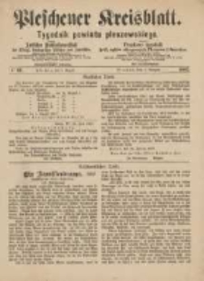 Pleschener Kreisblatt.Tygodnik Powiatu Pleszewskiego: zugleich: Amtliches Publications-Blatt der Königl. Amtsgerichte Pleschen und Jarotschin: zarazem: Urzędowy tygodnik Król. sądów okręgowych Pleszewa i Jarocina 1887.08.03 Jg.35 Nr62