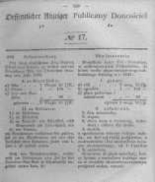 Oeffentlicher Anzeiger zum Amtsblatt No.17 der Königl. Preuss. Regierung zu Bromberg. 1846