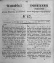 Amtsblatt der Königlichen Preussischen Regierung zu Bromberg. 1849.04.27 No.17