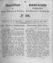 Amtsblatt der K&ouml;niglichen Preussischen Regierung zu Bromberg. 1849.07.27 No.30