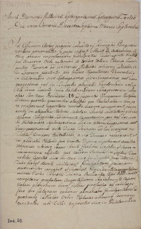 Transsumpt dokumentu papieża Benedykta XIV udzielającego odpustu zupełnego za uczestniczenie w 40-sto godzinnym naborzeństwie przed środą popielcową z 23.VI.1765 roku