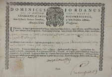 Dokument autentyczności relikwii św. apostałów Piotra i Andrzeja