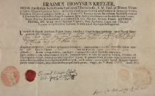 Dokument autentyczności relikwii Krzyża św. oraz św. Jan Nepomucena, Georgii, Adalberta, Ludmiły i Milady