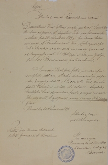 Kopia listu arcybp. Floriana Stablewskiego do ks. Bernarda Preibisza z 20.XI.1898