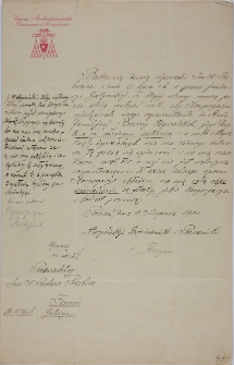 List arcybp. Floriana Stablewskiego do ks. Bernarda Preibisza z 11.VIII.1900
